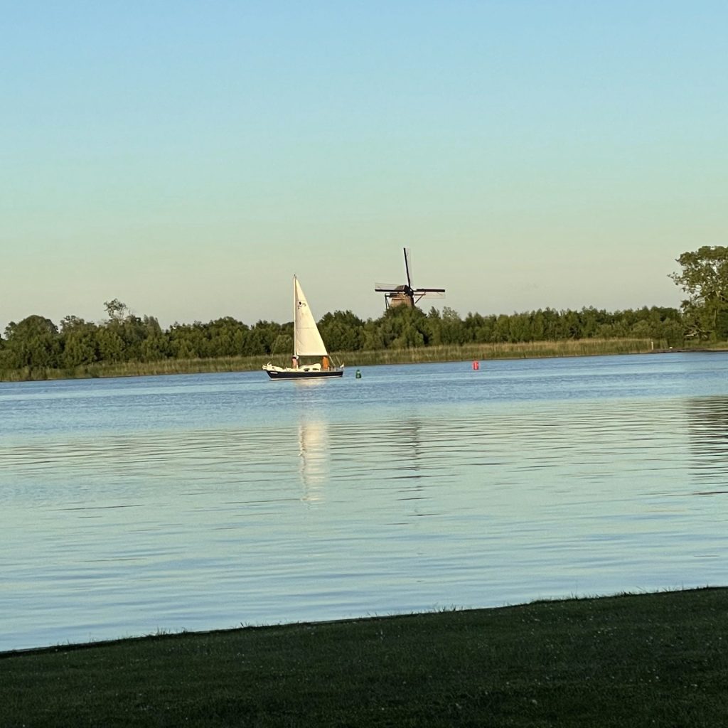 Abendstimmung mit Franky auf der Bank